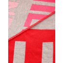 ZWILLINGSHERZ Dreieckstuch GROSSE FREUDE  mit Baumwolle - Grau-Rot-Pink