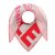 ZWILLINGSHERZ Dreieckstuch GROSSE FREUDE  mit Baumwolle - Grau-Rot-Pink