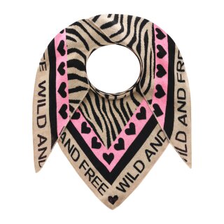 ZWILLINGSHERZ Dreieckstuch ZEBRA LOVE - Beige-Schwarz-Pink