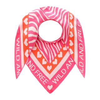 ZWILLINGSHERZ Dreieckstuch ZEBRA LOVE - Pink-Orange