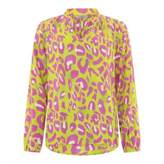 ZWILLINGSHERZ Bluse "Farbige Leoparden" - Grün-Pink