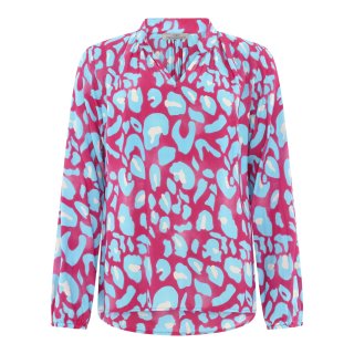ZWILLINGSHERZ Bluse "Farbige Leoparden" - Pink-Blau