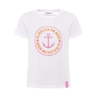 ZWILLINGSHERZ - T-Shirt "Glücklich am Meer" - Weiß