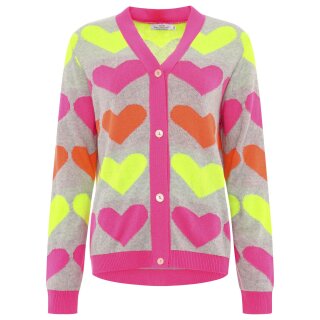 ZWILLINGSHERZ Cardigan "Neon Herzen" - Grau