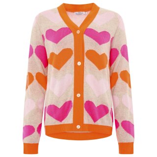 ZWILLINGSHERZ Strickjacke "Neon Herzen" - Beige