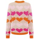 ZWILLINGSHERZ Strickjacke "Neon Herzen" - Beige