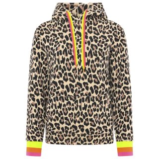 ZWILLINGSHERZ Hoodie "Leo Allover Neon Kante" - Beige/Gelb