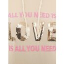 ZWILLINGSHERZ Hoodie "Paillette Love is all you need" - Beige XXL