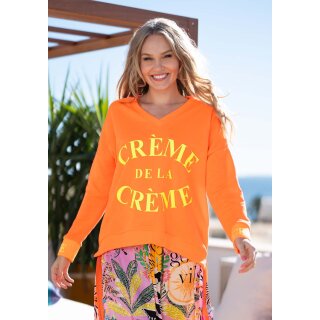 MISS GOODLIFE - V-Neck Sweatpullover Crème de la Créme - Neonorange/Neongelb M / 38