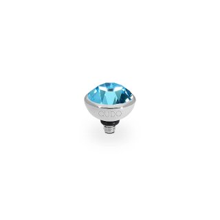 QUDO Ringaufsatz BOTTONE 10 mm silber AQUAMARINE