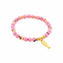 biba Armband Naturstein Fisch gold - Pink