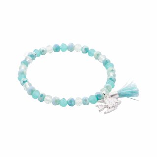 biba Armband Crystal mit silberfarbenem Anhänger u. Quaste - Mint