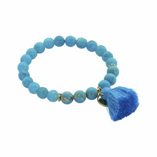 biba Armband Naturstein mit Quaste - Türkis