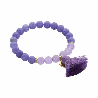 biba Armband Naturstein mit Quaste - Lila