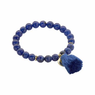 biba Armband Naturstein mit Quaste - Dunkelblau