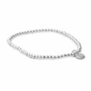 biba Armband Metall silber matt Perlen 3 mm