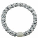 KKNEKKI Haargummi - White Silver Glitter Stripe