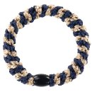 KKNEKKI Haargummi - Navy Beige Glitter