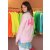 MISS GOODLIFE - V-Neck "Hi Hi" Strass - Rose/Neonpink
