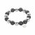 biba Armband aus magisch schimmernden Perlen 12 mm - Dunkelgrau/Silber