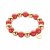 biba Armband aus magisch schimmernden Perlen 12 mm - Korallenrot/Gold