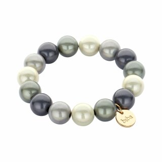 biba Armband aus magisch schimmernden Perlen 14 mm - Mix Grau