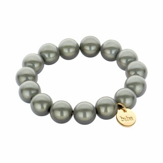 biba Armband aus magisch schimmernden Perlen 14 mm - Grau