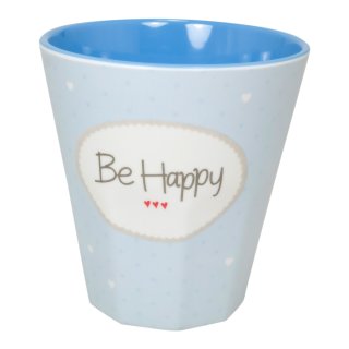 Becher klein BE HAPPY blau