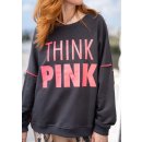 MISS GOODLIFE - Roundneck Think Pink - Anthracite
