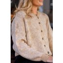 BLACK COLOUR Knit Cardigan "Hiya" - Beige/Gold