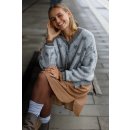 BLACK COLOUR Knit Cardigan "Hiya" - Grau/Silber