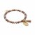 biba Armband Crystal mit goldfarbenem Anhänger u. Quaste - Braun