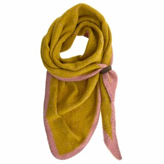 Dreiecksschal NINA - Senfgelb/Rose