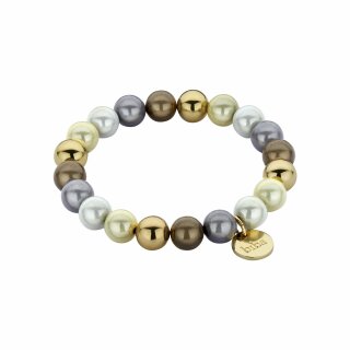 biba Armband aus magisch schimmernden Perlen 10 mm - Grau