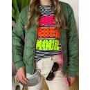 ZWILLINGSHERZ Bomberjacke "Be Happy" - Khaki S