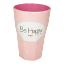 Becher groß BE HAPPY rosa