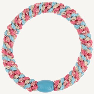 KKNEKKI Haargummi - Mix Turquoise Coral Glitter