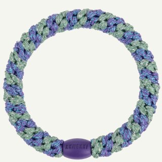 KKNEKKI Haargummi - Purple Green Glitter Stripe