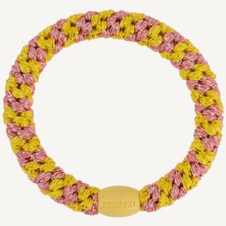 KKNEKKI Haargummi - Coral Glitter Stripe