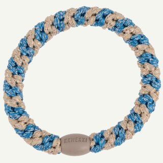 KKNEKKI Haargummi - Blue Silver Glitter Stripe