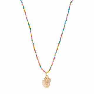 biba Kette lang Natursteinperlen mit Muschel - Multicolour