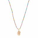 biba Kette lang Natursteinperlen mit Muschel - Multicolour