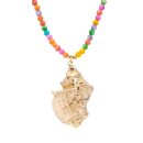biba Kette lang Natursteinperlen mit Muschel - Multicolour