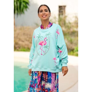 MISS GOODLIFE - Roundneck Flamingo Strass - türkis S