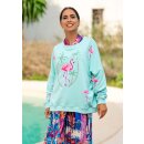 MISS GOODLIFE - Roundneck Flamingo Strass - türkis S