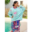 MISS GOODLIFE - Roundneck Flamingo Strass - türkis S