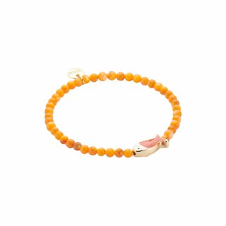 biba Armband Naturstein mit Fisch - Orange