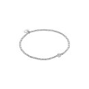 biba Armband Metall silber 2 mm mit Glitzerperle