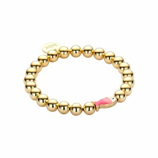 biba Armband Metall goldfarbenem mit Fisch - Pink