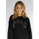 MISS GOODLIFE - Roundneck Sweater wide Peace Paillette - schwarz